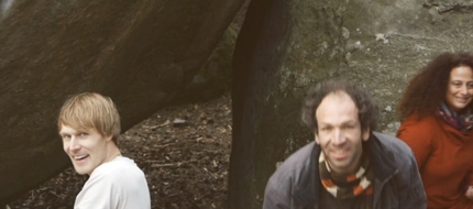 Fred Nicole and Nalle Hukkataival bouldering at Fontainebleau