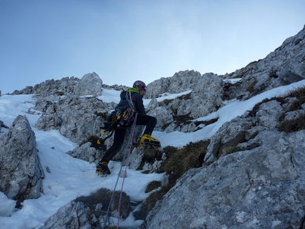 Presolana - On 16/03/2012 Daniele Natali and Tito Arosio carried out the first winter ascent of Via Paco.