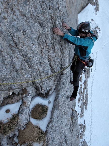 Presolana - Il 17/03/2012 Maurizio Panseri e Fulvio Zanetti hanno effetuato la prima invernale della Via Bosio.