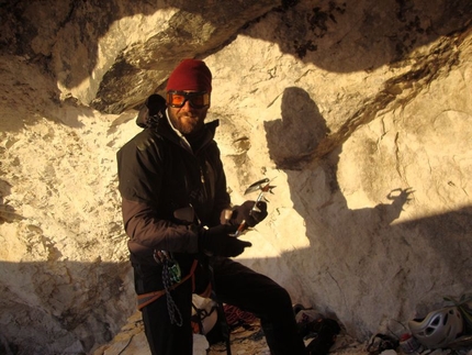 Gran Sasso - From 14 - 16/03/2012 Andrea Di Donato and Bertrand Lamaire carried out a winter ascent of Il nagual e la farfalla on the Gran Sasso.