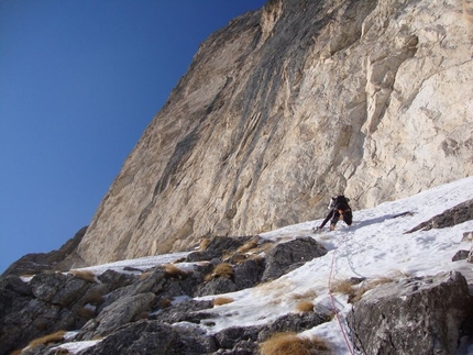 Gran Sasso - From 14 - 16/03/2012 Andrea Di Donato and Bertrand Lamaire carried out a winter ascent of Il nagual e la farfalla on the Gran Sasso.