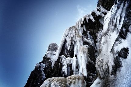 Stormbringer at Eidfjord in Norway climbed by Schmitt and Scherer