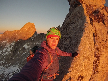 Tom Ballard Pizzo Cengalo and Pizzo Badile solo in a winter morning