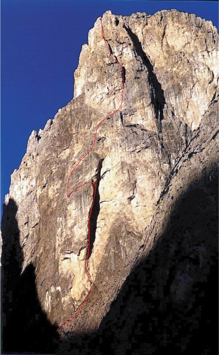 Via dei Bellunesi Spiz di Lagunaz - La Via dei Bellunesi allo Spiz di Lagunaz (Pale di San Lucano, Dolomiti) aperta nel luglio del '79 da Franco Miotto, Riccardo Bee e Stefano Gava.