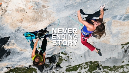 Nina Caprez and Barbara Zangerl climb Die Unendliche Geschichte in Rätikon, Switzerland