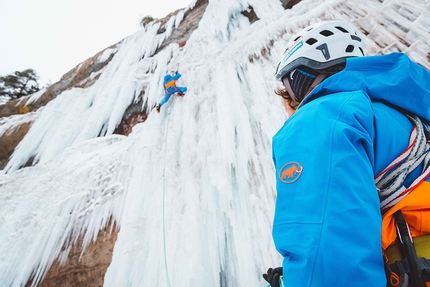 Ecstaice, Martin Dejori e Janluca Kostner sulle cascate di ghiaccio nel canyon Bletterbach