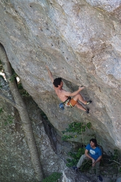 Mauro Calibani climbing Voortrekker at Frosolone