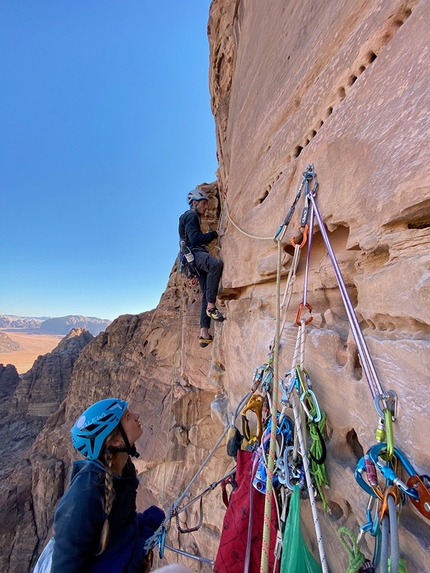 Voie du Coeur a Wadi Rum in Giordania