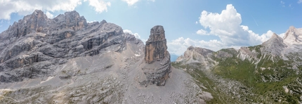 DoloMitiche: Icio dall'Omo adn the climb Rosa Spinosa at Torre dei Sabbioni, Dolomites