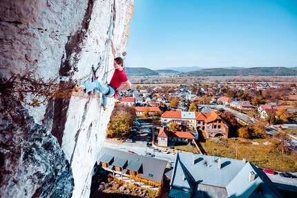 Adam Ondra free Absolutorium, 27-year-old 9a project at Beckov in Slovakia