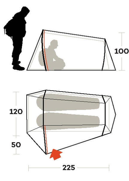 Tenda leggera Lightent Pro - Tenda leggera e compatta da trekking.