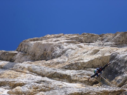 Schirata, new route on Piz Ciavazes, Dolomites by Stuflesser and Riegler