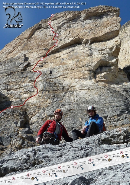 Schirata, Sella - Via Schirata (IX-, 235m, Manuel Stuflesser, Martin Riegler), Piz Ciavazes, Sella, Dolomites