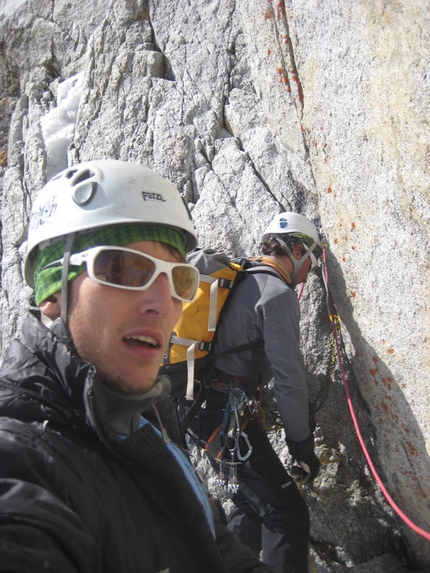 Presanella - Depravation, established on 31/03/2012 by Francesco Salvaterra and Patrick Ghezzi up the East Face of Presanella.