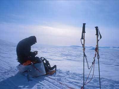 Svalbard - Marco in una sosta durante la traversata