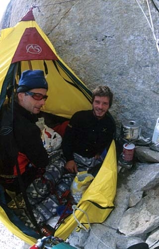 Mauro Bubu Bole - Women and chalk, East Face Shipton Spire, Trango, Pakistan. Mauro Bole and Mario Cortese