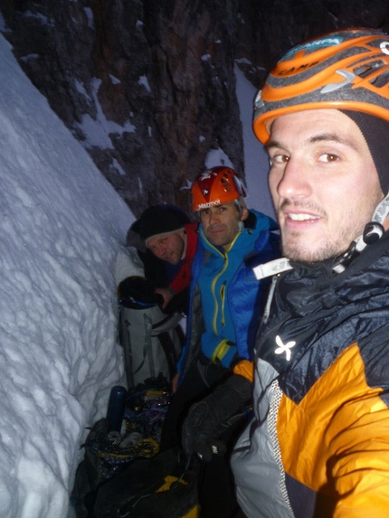 Kein Rest Von Sehnsucht, Punta Tissi, Civetta - Alessandro Baù, Nicola Tondini ed Enrico Geremia in partenza per l'invernale di Kein Rest Von Sehnsucht