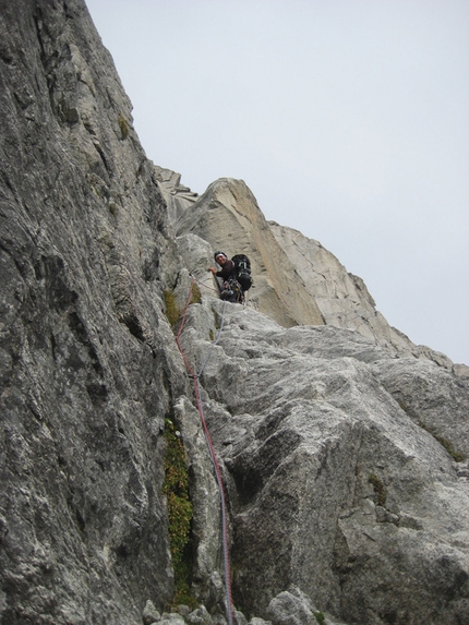 Presanella - Presanella parete est: G. Paoli sulla via delle Guide