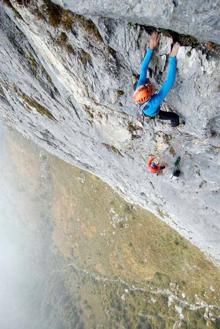 Sulla Via del Det - Luca Passini e Matteo Piccardi in azione sulla Via del Det (Sasso Cavallo - Grigna)