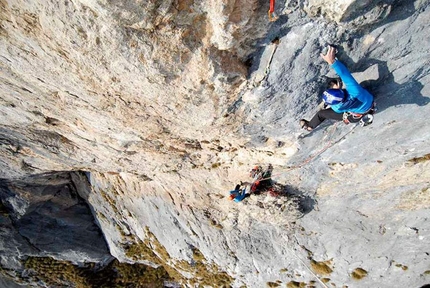 Sulla Via del Det - Luca Passini e Matteo Piccardi in azione sulla Via del Det (sasso cavallo - Grigna)