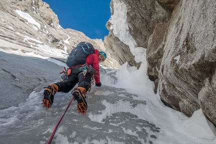 Yann Borgnet completes masterpiece on the Grandes Jorasses - Yann Borgnet and Charles Dubouloz have made the first integral repeat of Via in memoria di Gianni Comino in the heart of the Grandes Jorasses, Mont Blanc.