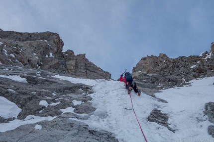 Yann Borgnet completes masterpiece on the Grandes Jorasses - Yann Borgnet and Charles Dubouloz have made the first integral repeat of Via in memoria di Gianni Comino in the heart of the Grandes Jorasses, Mont Blanc.