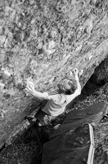 Bernd Zangerl - Bernd Zangerl freeing Normopath 8B+ at Murgtal in Switzerland.