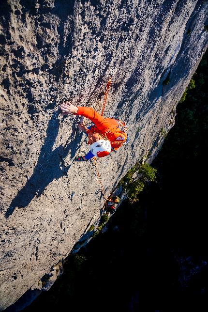 Sardinia, Petzl Legend Tour Italia  - Federica Mingolla climbing Sole Incantatore (6c, 140m, Maurizio Oviglia 1995), Aguglia di Goloritzè, Sardinia, Sardinia