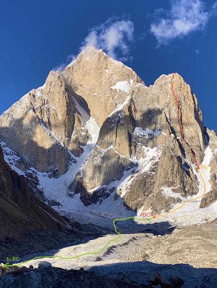 Latok Thumb, Karakorum, Miquel Mas, Marc Subirana - The first ascent of 'Atracció Instintiva' on Latok Thumb, Karakorum (Miquel Mas, Marc Subirana 07-08/2023)