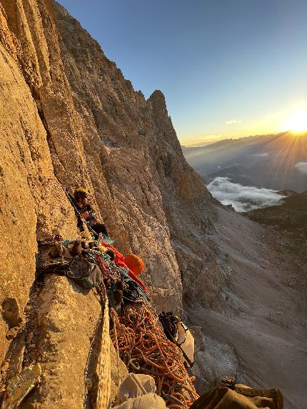 Nuvole Barocche, Civetta, Dolomiti, Federica Mingolla, Alex Ventajas - Federica Mingolla e Alex Ventajas su 'Nuvole Barocche', Civetta (Dolomiti), settembre 2023