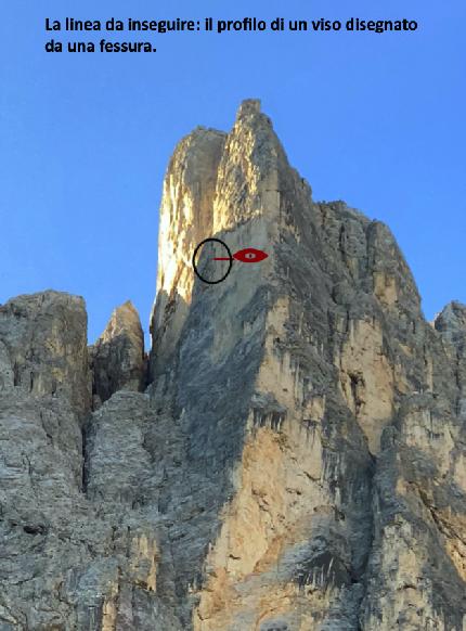 Torre della Vallaccia, Sasso delle Undici, Dolomiti, Luca Caldini, Luca Cornella - Il viso sulla via 'Caldini - Cornella' alla Torre della Vallaccia, Dolomiti (Luca Caldini, Luca Cornella 20/08/2023)