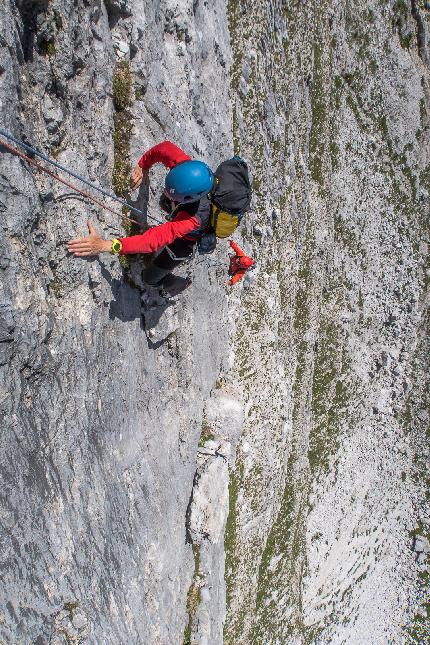 Super Ciano al Castelletto di Mezzo, Dolomiti di Brenta, Giuseppe Bagattoli, Andrea Calzà, Giampaolo Calzà - L'apertura della via Super Ciano al Castelletto di Mezzo, Dolomiti di Brenta (Giuseppe Bagattoli, Andrea Calzà, Giampaolo Calzà 06/08/2023)