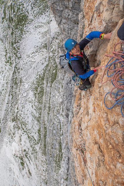 Super Ciano al Castelletto di Mezzo, Dolomiti di Brenta, Giuseppe Bagattoli, Andrea Calzà, Giampaolo Calzà - L'apertura della via Super Ciano al Castelletto di Mezzo, Dolomiti di Brenta (Giuseppe Bagattoli, Andrea Calzà, Giampaolo Calzà 06/08/2023)