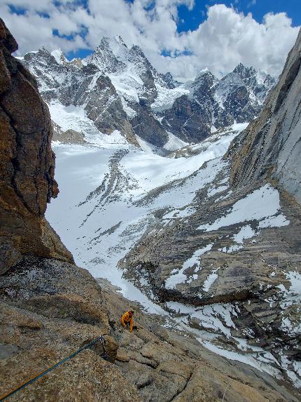 Miyar Valley, India, Alessandro Baù, Lorenzo D’Addario, Jérome Perruquet, Francesco Ratti - The first ascent of 'Wind of Silence' on Neverseen Tower, Miyar Valley, India (Alessandro Baù, Lorenzo D’Addario, Jérome Perruquet, Francesco Ratti 09/2023)
