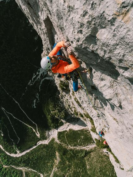 Enigma, Torre Trieste, Civetta, Dolomiti, Alessandro Baù, Alessandro Beber, Nicola Tondini - L'apertura e prima libera di 'Enigma' alla Torre Trieste in Civetta, Dolomiti (Alessandro Baù, Alessandro Beber, Nicola Tondini)