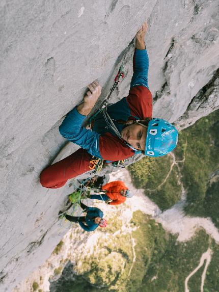 Enigma, Torre Trieste, Civetta, Dolomiti, Alessandro Baù, Alessandro Beber, Nicola Tondini - L'apertura e prima libera di 'Enigma' alla Torre Trieste in Civetta, Dolomiti (Alessandro Baù, Alessandro Beber, Nicola Tondini)