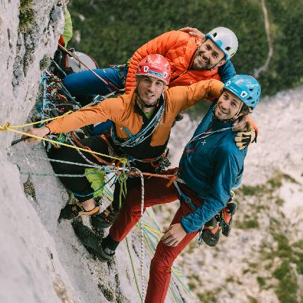 Enigma, Torre Trieste, Civetta, Dolomiti, Alessandro Baù, Alessandro Beber, Nicola Tondini - L'apertura e prima libera di 'Enigma' alla Torre Trieste in Civetta, Dolomiti (Alessandro Baù, Alessandro Beber, Nicola Tondini)