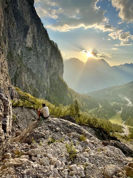 Crepe di Falconera, Monte Coldai, Dolomiti, Lorenzo Bellenzier, Federico Dell’Antone - L'apertura di 'Chiari di Luna' alle Crepe di Falconera, Monte Coldai Nord (Civetta, Dolomiti) di Lorenzo Bellenzier e Federico Dell’Antone 07/2023