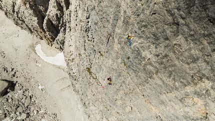 Elio Orlandi e Goduria alla Cima d'Ambiez in DoloMitiche