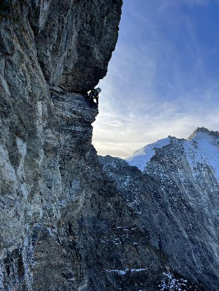 Rottalhorn, Silvan Schüpbach, Peter von Känel, Rolf Zurbrügg - The first ascent of the west face of Rottalhorn (3971m) Bernese Alps (Silvan Schüpbach, Peter von Känel, Rolf Zurbrügg 12/10/2023)