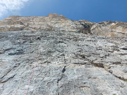 Granta Parey Val di Rhêmes, Valle d'Aosta, Michele Amadio, Andrea Benato - In apertura sul primo tiro della via 'Gioia Nera' alla Granta Parey in Val di Rhêmes (Valle d'Aosta), Michele Amadio, Andrea Benato 2022/23