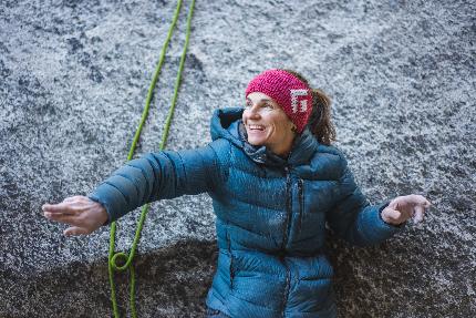 Barbara Zangerl Meltdown Yosemite - La climber austriaca Barbara Zangerl dopo la sua ripetizione di Meltdown (5.14c/8c+) in Yosemite, USA