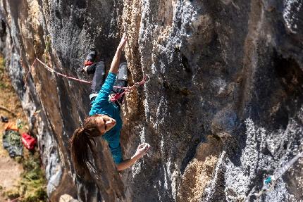 Laura Rogora makes first female ascent of Lapsus (9a+) at Andonno