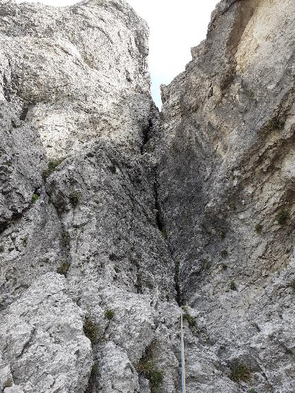 Quando torni?, Torre Cecilia, Grignetta - Il secondo tiro di 'Quando torni?' alla Torre Cecilia in Grignetta (Giorgio Goggi, Francesco Graffagnino, Giovanni Paleari  24/9/2023)