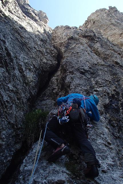 Quando torni?, Torre Cecilia, Grignetta - Il quarto tiro di 'Quando torni?' alla Torre Cecilia in Grignetta (Giorgio Goggi, Francesco Graffagnino, Giovanni Paleari  24/9/2023)