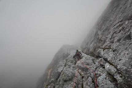 Oltre il Diau, Antelao, Dolomites, Martin Dejori, Titus Prinoth, Alex Walpoth - The first ascent of 'Oltre il Diau' on Mt. Antelao in the Dolomites (Martin Dejori, Titus Prinoth, Alex Walpoth 04-07/10/2023)