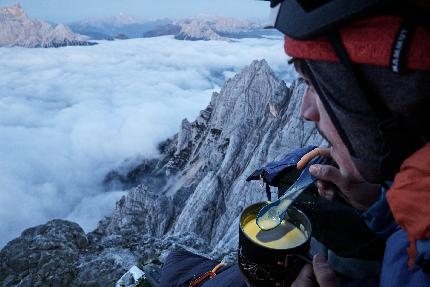 Oltre il Diau, Antelao, Dolomites, Martin Dejori, Titus Prinoth, Alex Walpoth - The first ascent of 'Oltre il Diau' on Mt. Antelao in the Dolomites (Martin Dejori, Titus Prinoth, Alex Walpoth 04-07/10/2023)