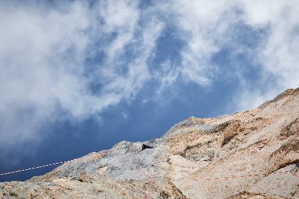 Oltre il Diau, Antelao, Dolomites, Martin Dejori, Titus Prinoth, Alex Walpoth - The first ascent of 'Oltre il Diau' on Mt. Antelao in the Dolomites (Martin Dejori, Titus Prinoth, Alex Walpoth 04-07/10/2023)