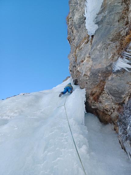 Pian della Mussa, Val d’Ala di Lanzo, Valli di Lanzo, Giancarlo Maritano - Pian della Mussa: Giovanni Ravizza sul secondo tiro della 'Meringa'....3 abbondante! 