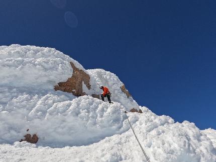 Cerro Nora Oeste, Patagonia, Paolo Marazzi, Luca Schiera - Paolo Marazzi and Luca Schiera making the first ascent of Cerro Nora Oeste in Patagonia